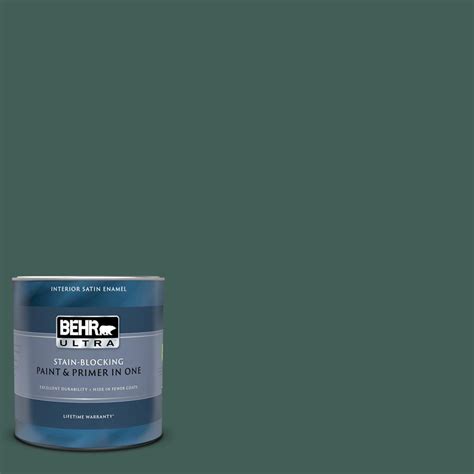 BEHR ULTRA 1 Qt M440 7 Rainforest Satin Enamel Interior Paint And