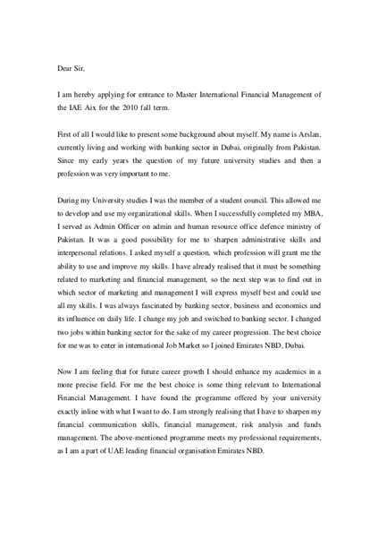 Get Motivation Letter For Mba Template With Sample And Example Motivation Letter