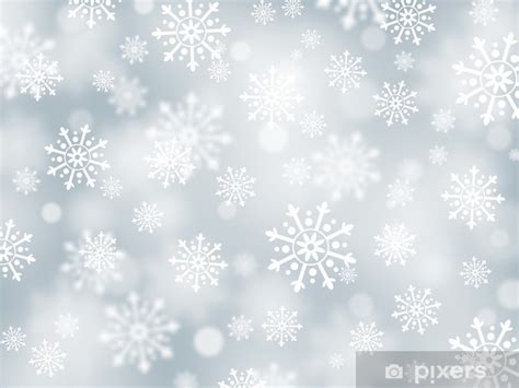 Wall Mural christmas silver snowflakes background - PIXERS.US