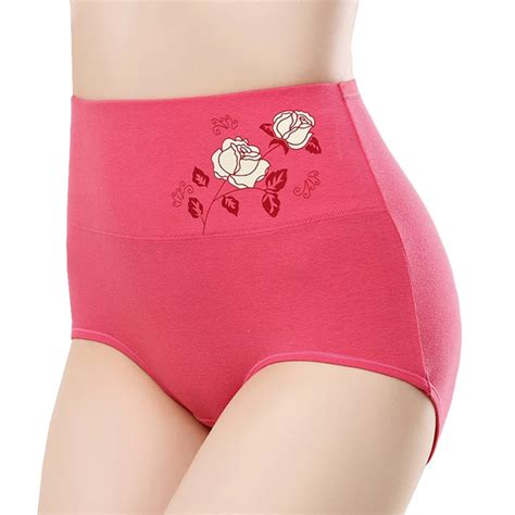 High Waist Flower Underwear Seamless Sexy Briefs Women Cotton Panties