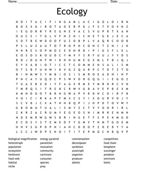 11 Ecosystem Word Search Pdf BobbieAryana