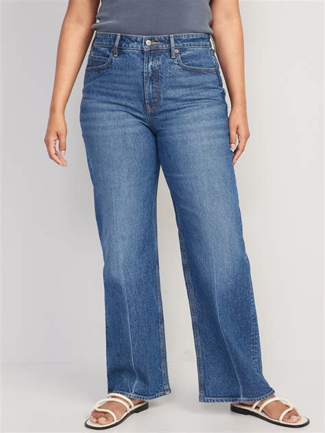 Extra High Waisted Sky Hi Wide Leg Jeans For Women Old Navy