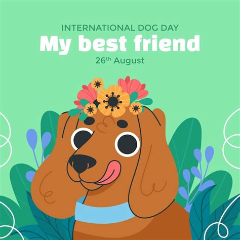 Premium Vector Flat Illustration For International Dog Day Celebration