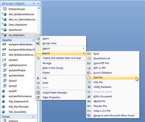 Export Access Data To Excel Template