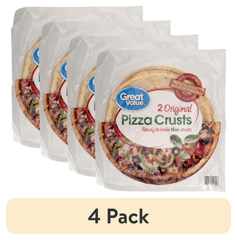 4 Pack Great Value Pizza Crusts Original 2 Count