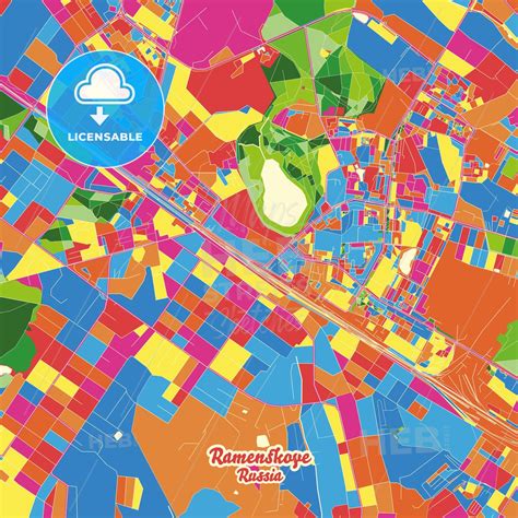 ramenskoye moscow oblast russia crazy colorful street map poster template hebstreits
