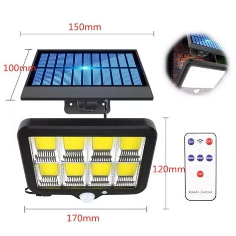 Cob Solar Led Hareket Sens Rl Kumandal Su Ge Irmez Modlu