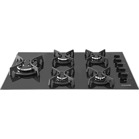 Cooktop Vidro Preto 5 Queimadores Fg5535fvp Suggar