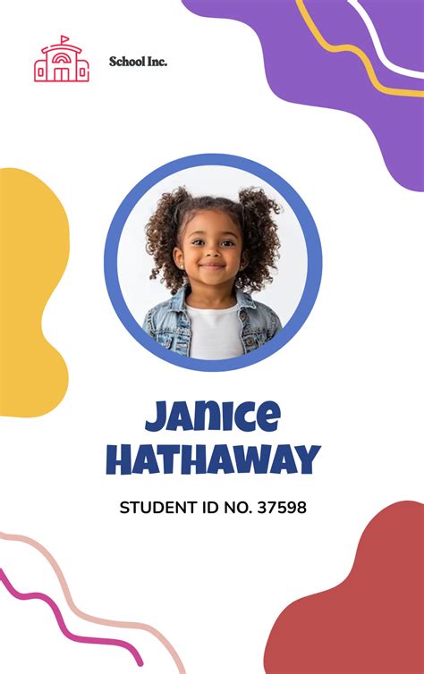 Free Colorful Child Id Card Template Edit Online And Download