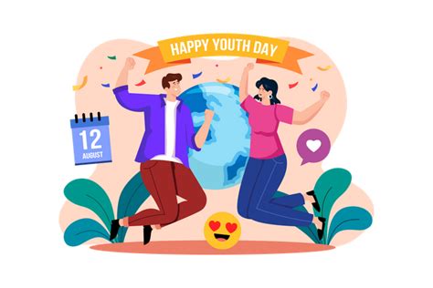 50928 Happy International Youth Day Illustrations Free In Svg Png