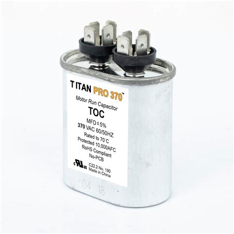 TITAN PRO Run Capacitor 5 MFD 370 Volt Oval Packard Online