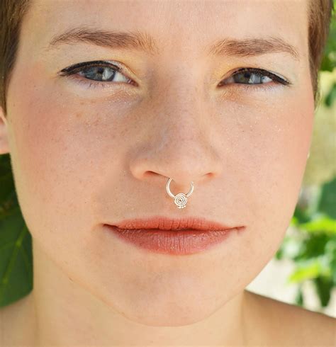 Silver Septum Spiral Septum Septum Ring Tribal Septum Septum