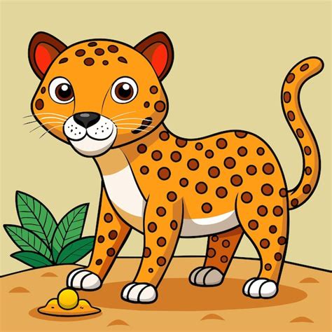 Cheetah panthera leopardo jaguar mascote desenhado à mão personagem de