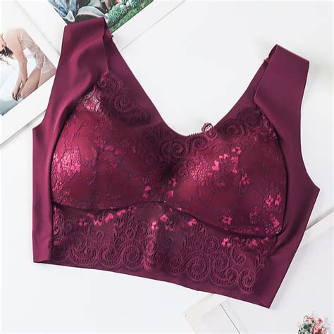 Munlar Wire Free Women S Bra High Support Wine Push Up Sports Bra Plus