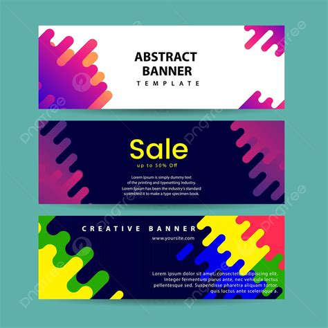 Set Of Vibrant Geometric Banners Featuring Contemporary Design And