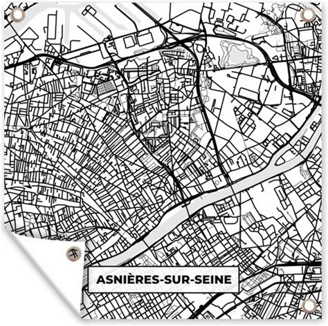 Tuinposters Frankrijk Asnières sur Seine Kaart Plattegrond