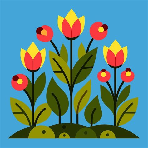 Premium Vector Tulip Flowers Vector Illustration