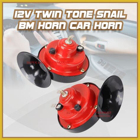 12V Twin Tone Snail Bm Horn Car Horn Horn Kereta 2 PCS Shopee Malaysia