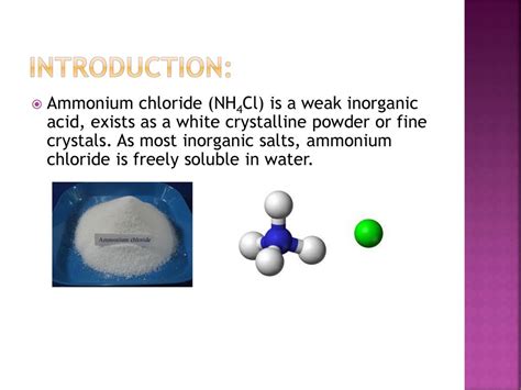 Experiment Two The Identification And The Assay Of Ammonium Chloride