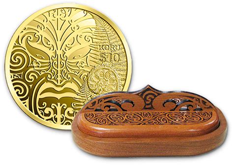 Gold Ounce Maori Art Koru Coin From New Zealand Online Coin Club