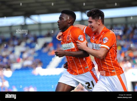 Blackpool S Bright Osayi Samuel Left And Henry Cameron Celebrate