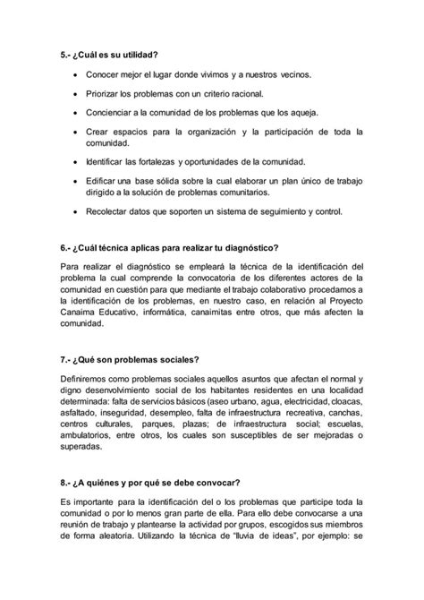 Cuestionario Diagnóstico Participativo PDF Descarga Gratuita