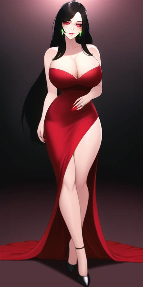 Milf Curvy Body Red Party Dress Mind Controled By Varm209 On Deviantart