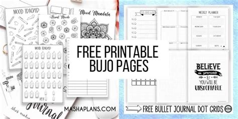 Free Printable Bullet Journal Pages Masha Plans