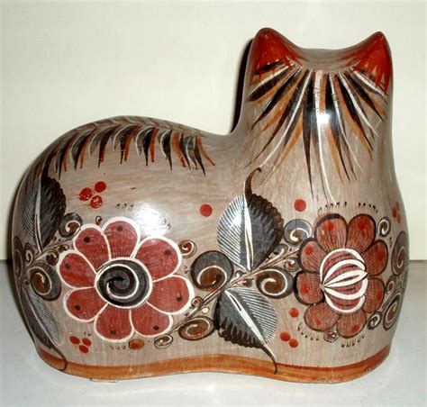 VINTAGE MEXICAN CAT Tonala Pottery Large Vg Condition Etsy