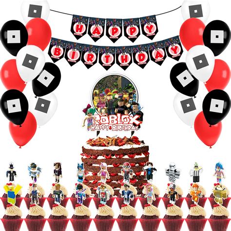 Buy Party Favor For Roblox Party Supplies Cake Topper Cupcake Toppers Favor Birthday Balloons