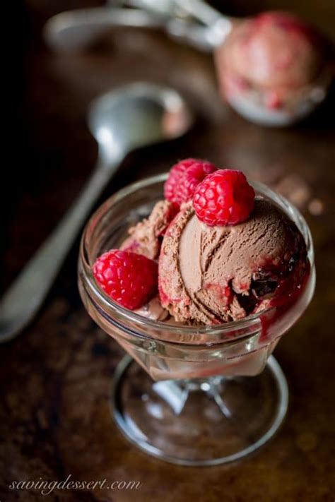 Chocolate Chocolate Chunk Raspberry Swirl Ice Cream Saving Room For