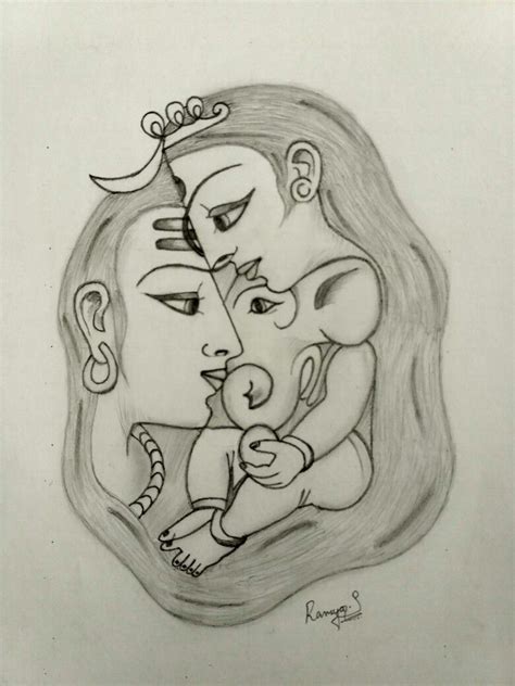 How To Draw Lord Shiva And Mata Parvati Lord Shiva And Maa Rainy Weathers