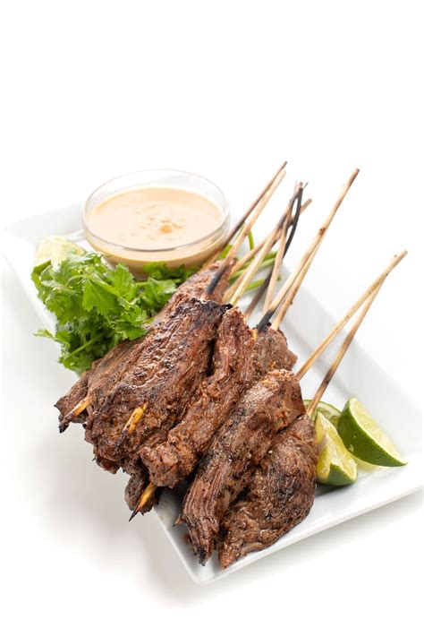 Beef Satay Skewers With Peanut Dipping Sauce The Lemon Bowl®