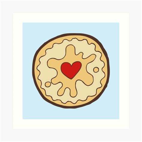 Jammy Dodger British Biscuit Art Print For Sale By Evannave Redbubble