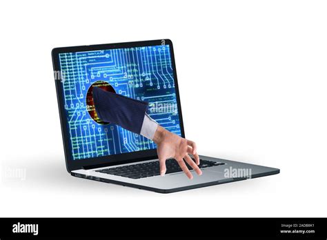 Hacker Man Trying To Steal Personal Data Stock Photo Alamy