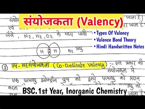 Valency Types Of Valency Velence Bond Theory Chemistry