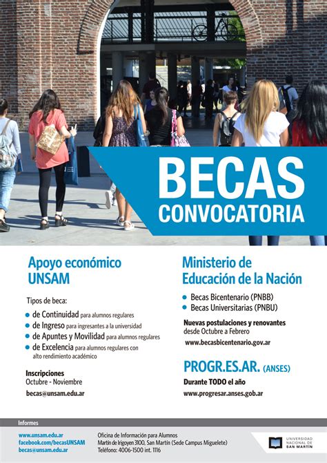 Convocatoria a becas de Apoyo Económico UNSAM 2017 Noticias UNSAM