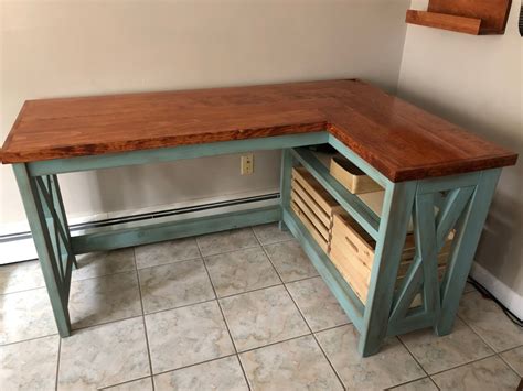 Farmhouse Corner X Desk Free Woodworking