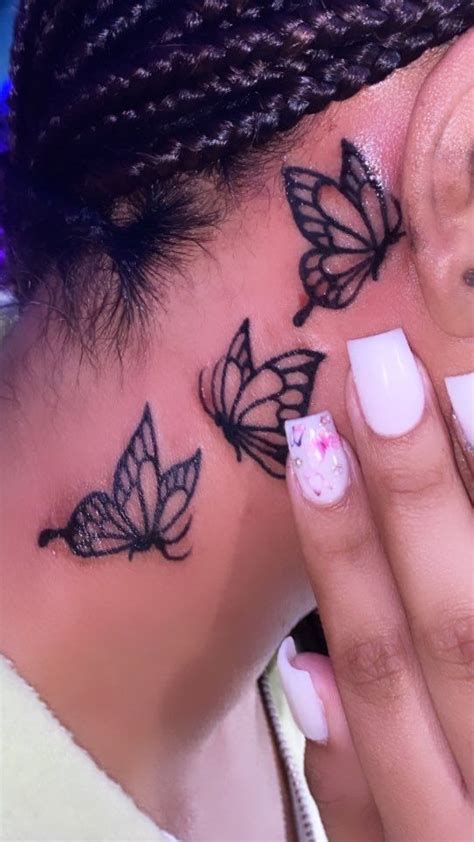 Butterfly Neck Tattoo Face Tattoos For Women Tattoos For Black Skin