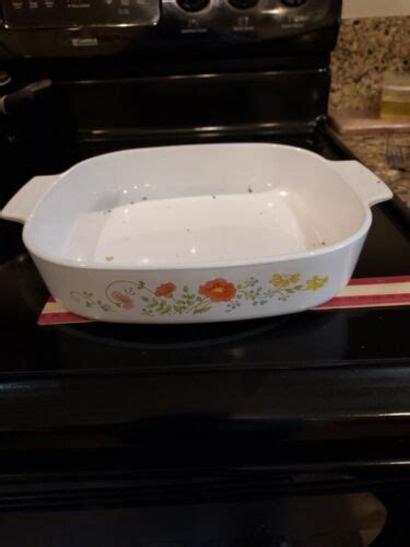 Vintage Corning Ware Wildflower A 10 B 10in X 10in X 2in Casserole Dish