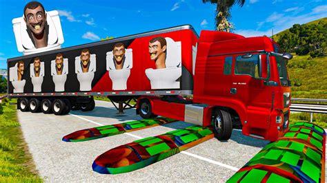 Skibidi Toilet Trucks Vs Speed Bumps Beamng Drive Youtube