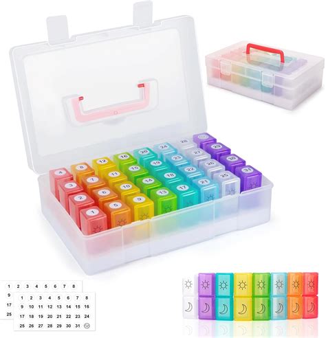 Amazon Yewltvep Monthly Pill Organizer Times A Day Day Pill