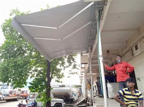 Rectangular Gray Monsoon Folding Awning For Commercial At Rs 225sq Ft