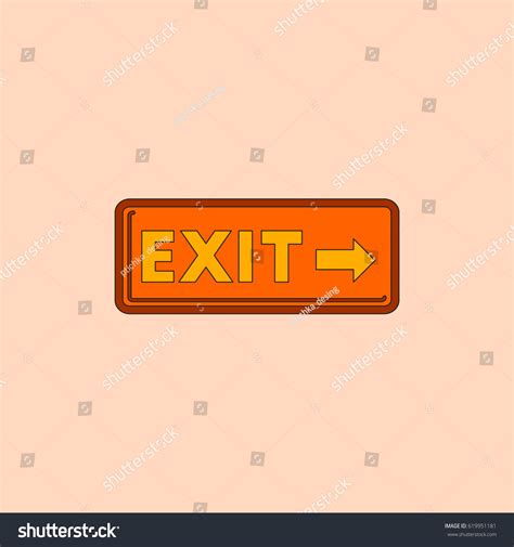 Exit Way Sign Vector Illustration Flat Stock Vector (Royalty Free ...