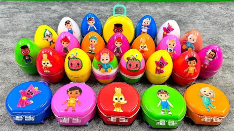 Suitcase SLIME Looking Cocomelon Pinkfong Rainbow Eggs CLAY Coloring