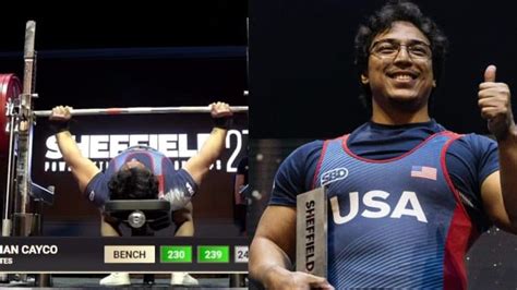 Powerlifter Jonathan Cayco 93KG Sets Bench Press Total IPF World