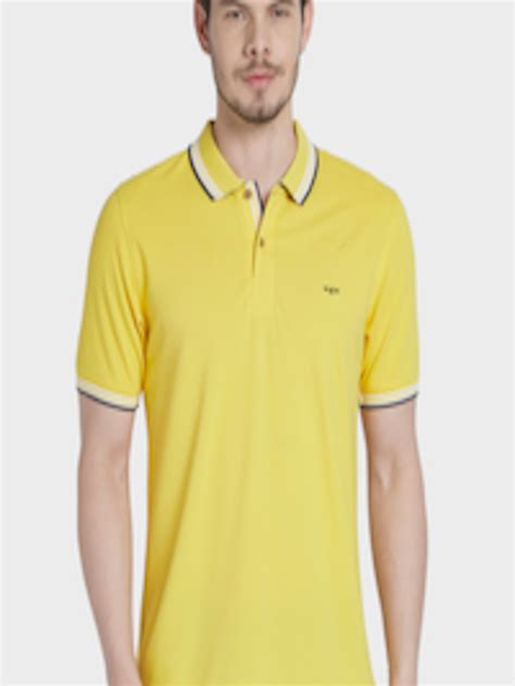 Buy Colorplus Men Yellow Solid Polo Collar T Shirt Tshirts For Men 11388078 Myntra