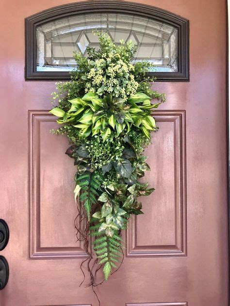 Greenery Door Swag Front Door Swag Vertical Teardrop Swag Etsy With