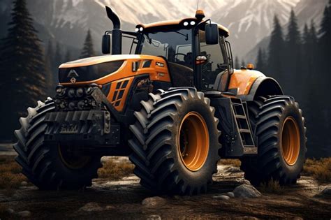 Premium Photo Graphic Tractor Showcased With Detailed Precision