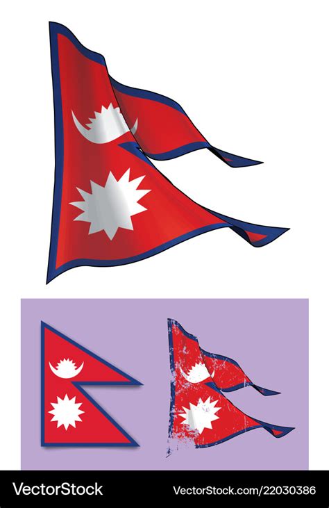 Waving Flag Of Nepal Royalty Free Vector Image